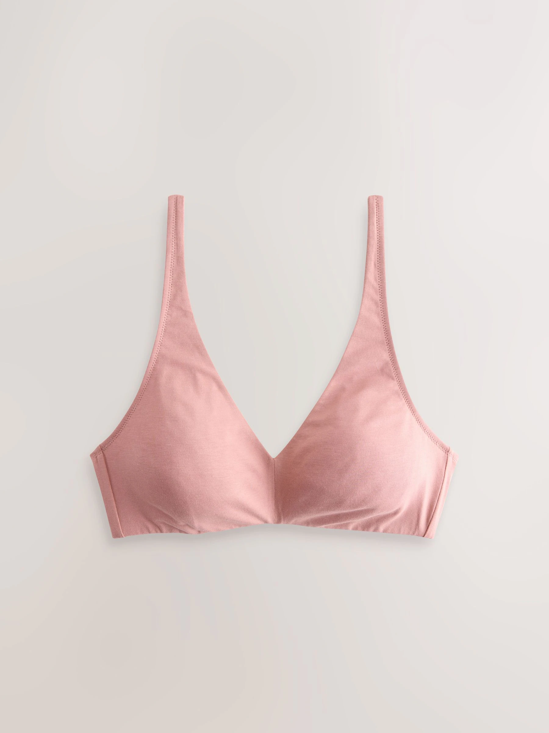 Chocoladebruin/Roze/Crème - Katoenmix ultiem comfort beha's verpakking van 3