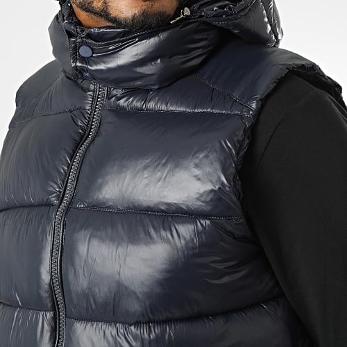 Doudoune Capuche Sans Manches Bleu Marine