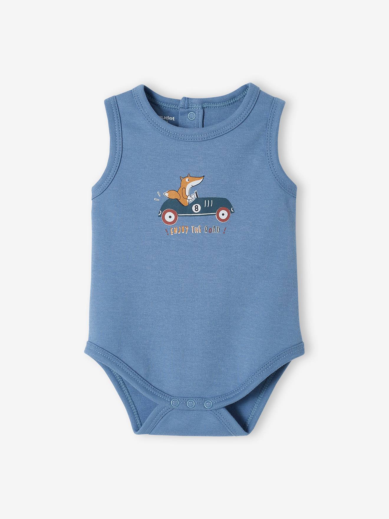 Conjunto de 3 bodies sem mangas para bebês, cor cúrcuma.