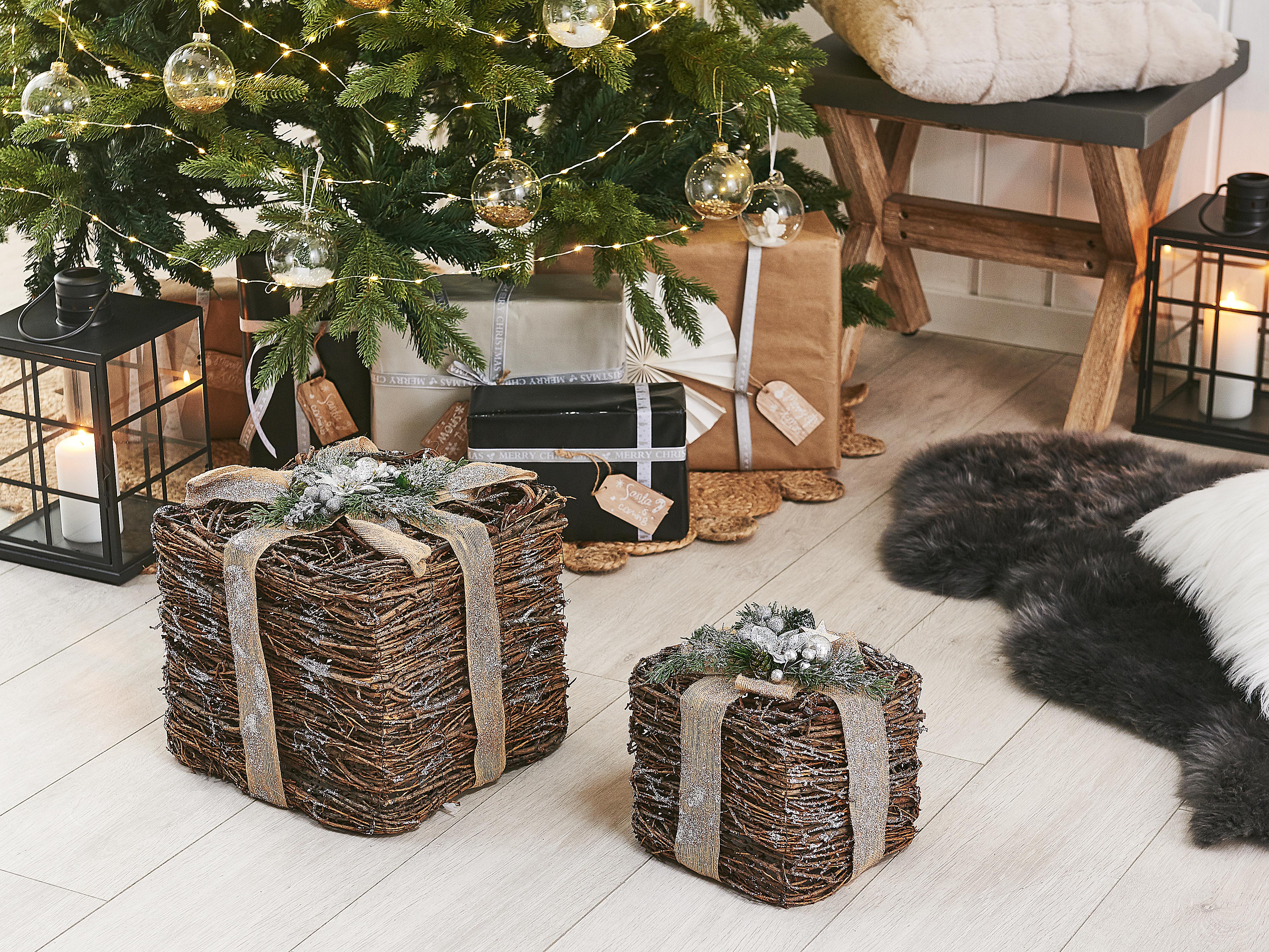 Set van 2 kerstdecoraties INARI Kerstcadeaus 28/21 cm Zilver