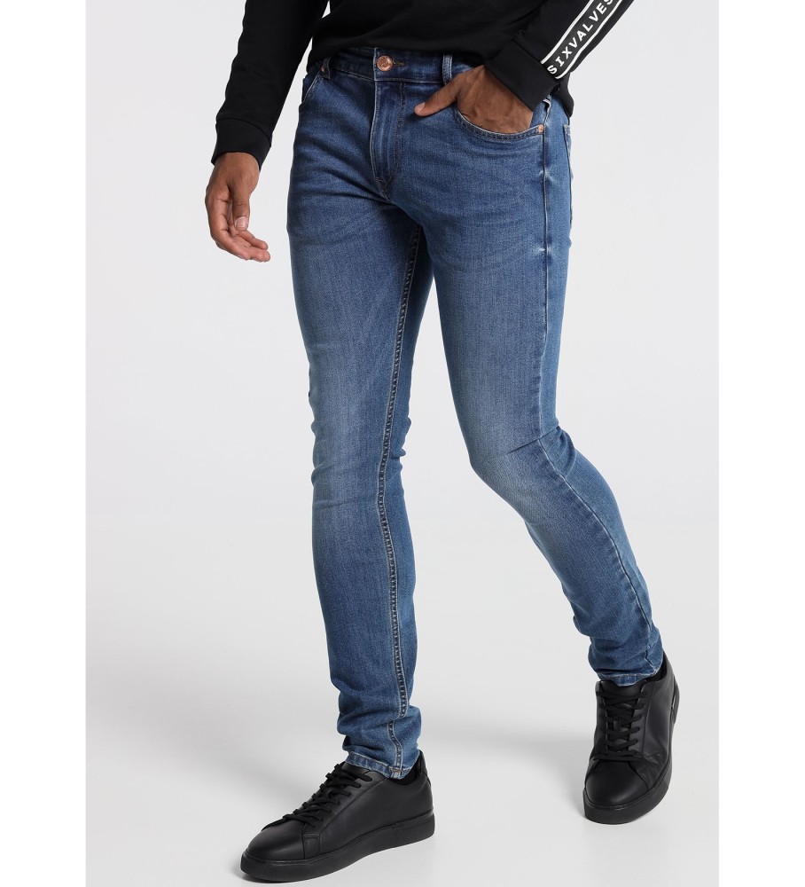 Calça jeans Six Valves, tamanho médio, azul | Corte slim