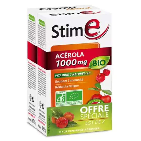 Nutreov Physcience Stim E Acerola 1000mg Orgânico Embalagem com 2 x 28 comprimidos
