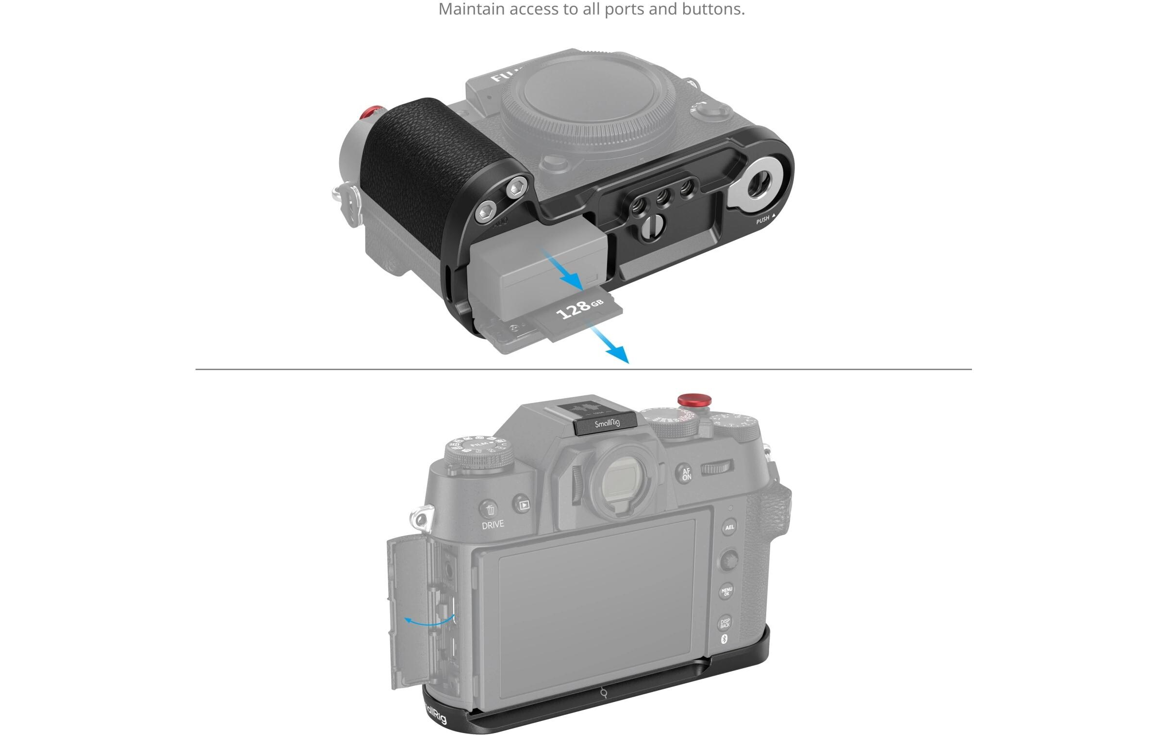 L-Winkel Silikonhandgriff FUJIFILM X-T50 - SchwarzVerbessert die Handhabung und bietet Anschlussmöglichkeiten