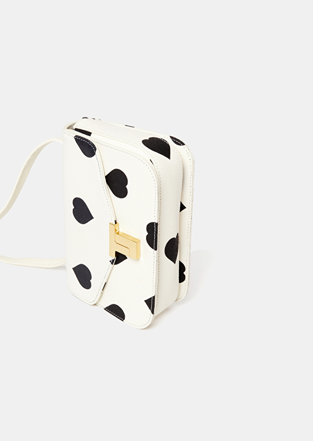 Sac 8 Bisécru à motif coeur noir