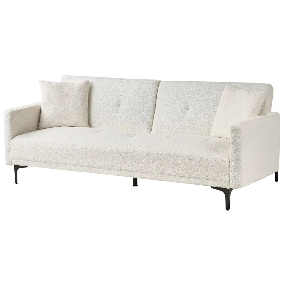LUCAN - Slaapbank 3-zits - Off-white - Polyester