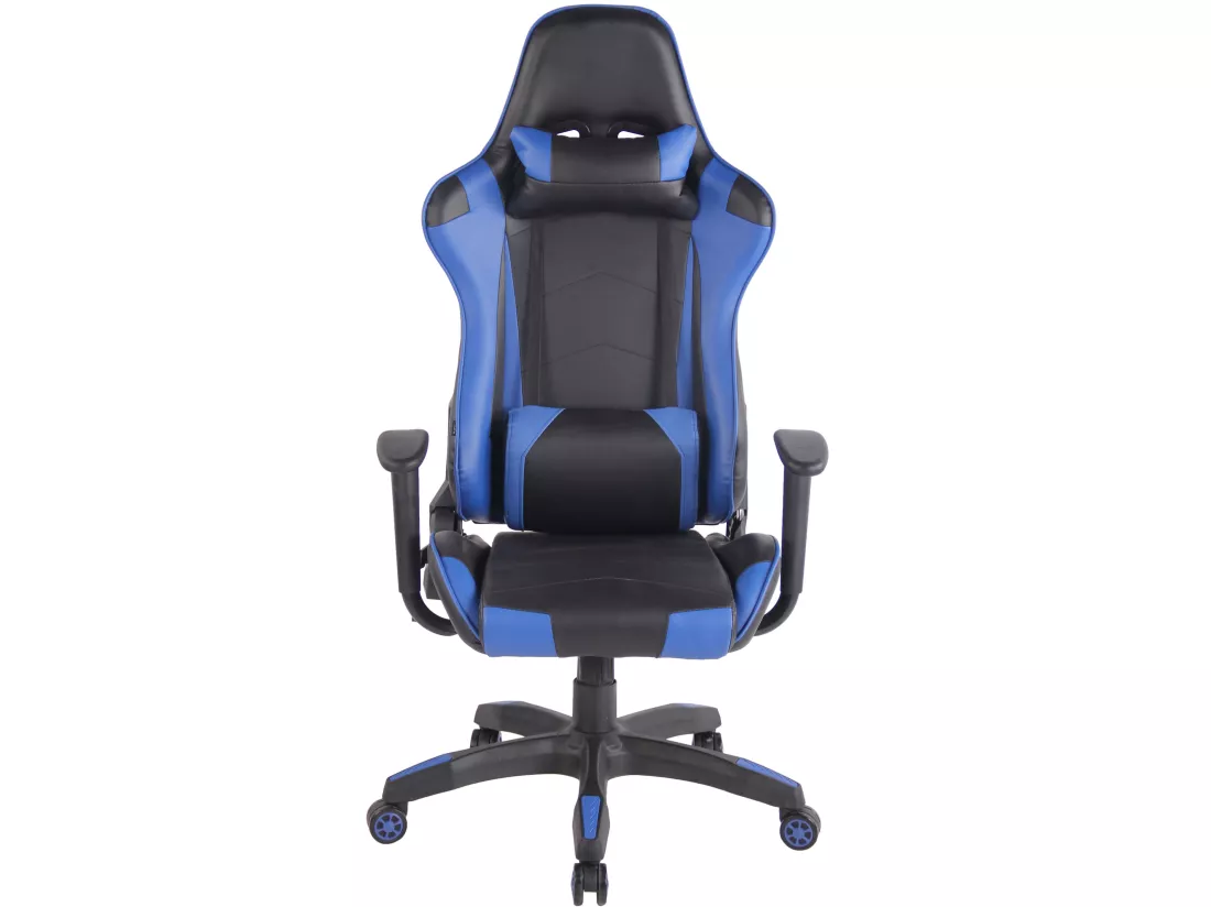 Chaise de bureau - Similicuir & Plastique - Noir / Bleu - Miracle V2