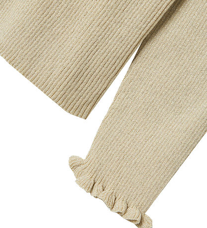Name It Bluse - Strik - NkfRia - Summer Sand/ Sølver Lurex m Gli
