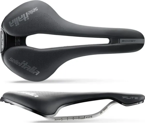 Selle Italia Siodło SELLE ITALIA FLITE BOOST SUPERFLOW S (id match - S3) TI 316 Tube 7, fibra-tek, sort (NEW)
