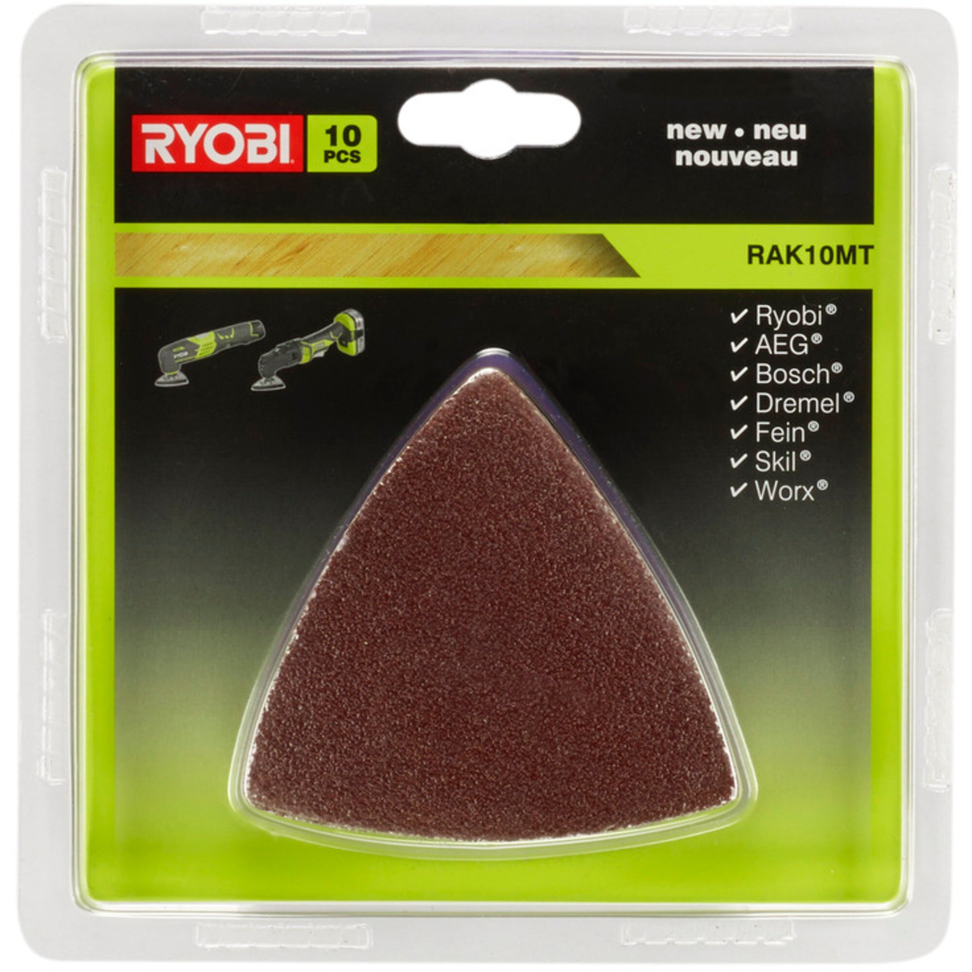 Ryobi Schleifblatt Schleifblatt-Set RAK10MT, 10-teilig, für Multitool