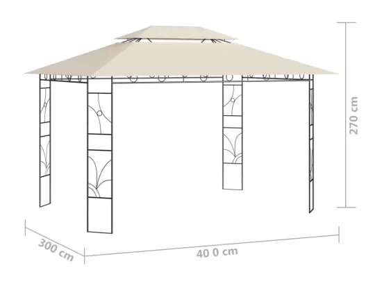 Belvédère 4x3x2,7 m Crème 160 g/m²
