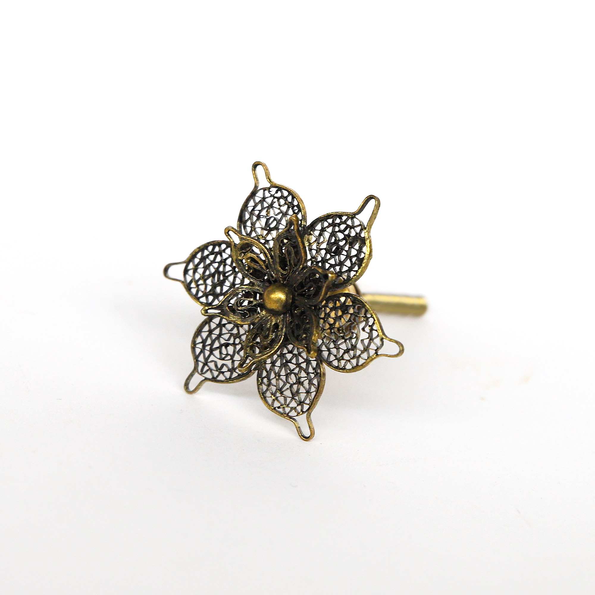 Metall-Knauf 'Blume', messing, Ø 4 cm günstig bestellen