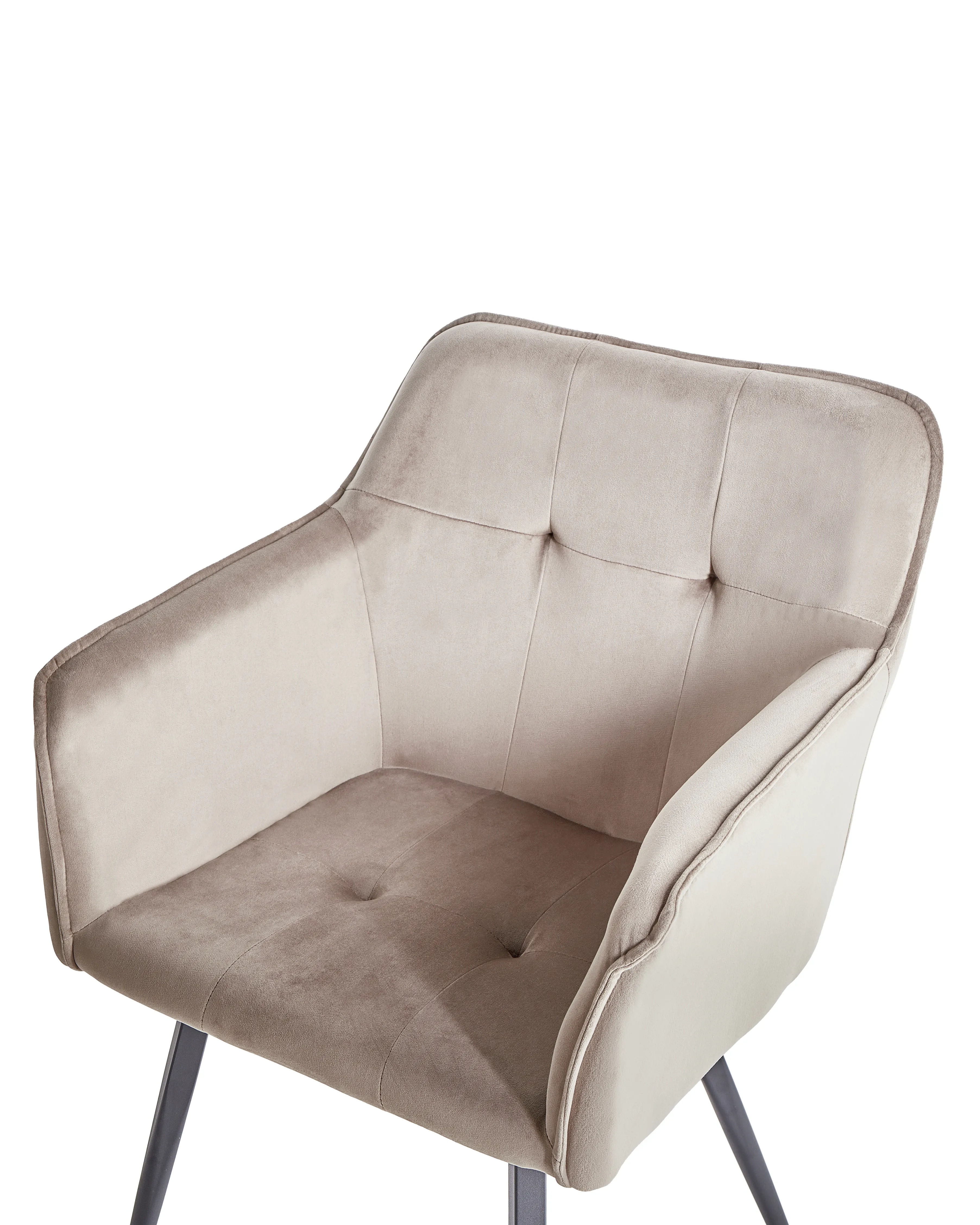 Set van 2 eetkamerstoelen JASMIN Fluweel Taupe