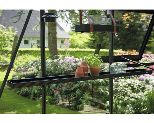 Juliana aluminium stellingkast, 2-delig, 142 x 15 cm, zwart