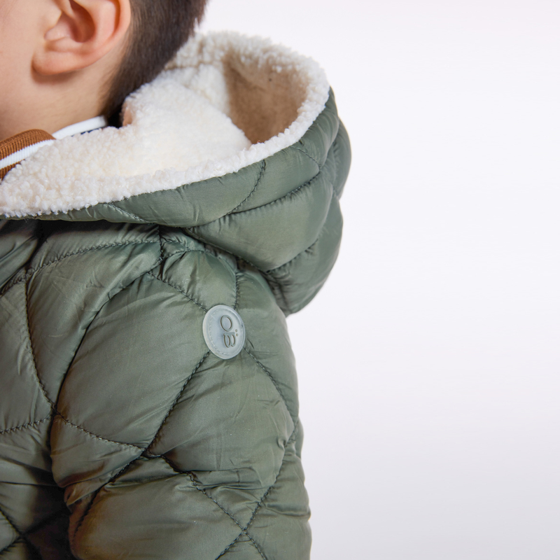 Manteau de ville réversible matelassée vert bébé garçon