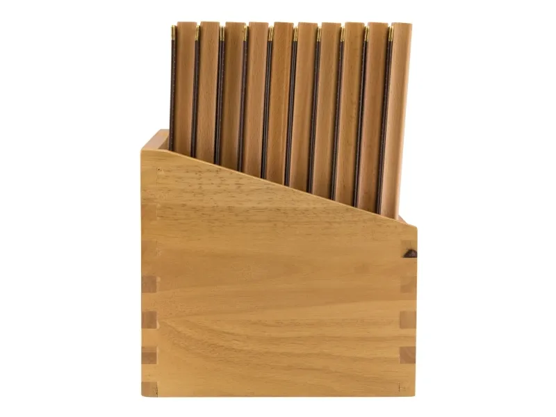 Securit® A4 WOOD opbevaringsboks med 20 menuomslag i brunt