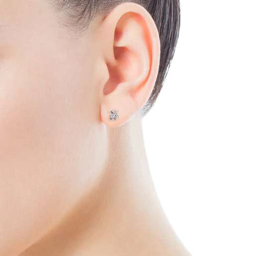 Brincos Silhouette em ouro branco com diamantes