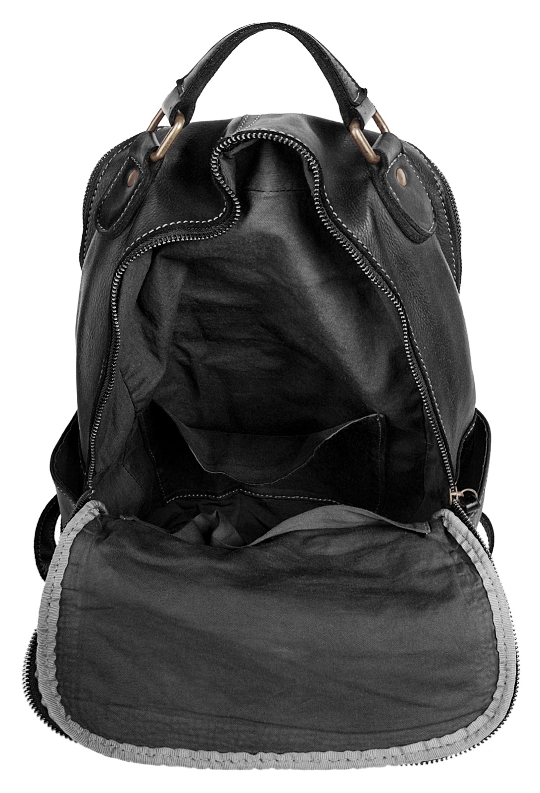 X-Zone Laptoprucksack echt Leder, Made in Italy