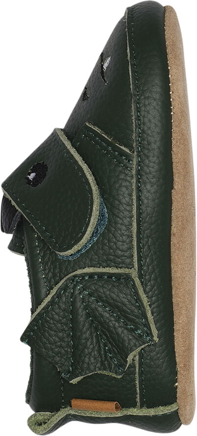 Melton Dragon leather slippers Dark green