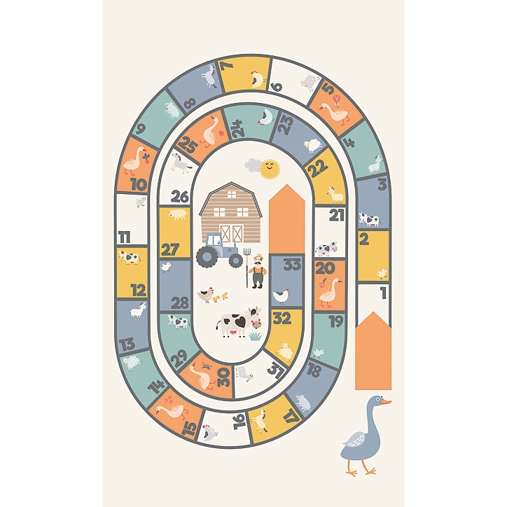 Tapis vinyle motif jeu de l'oie multicolore L.83 x l.49,5 cm x ep. 2 mm