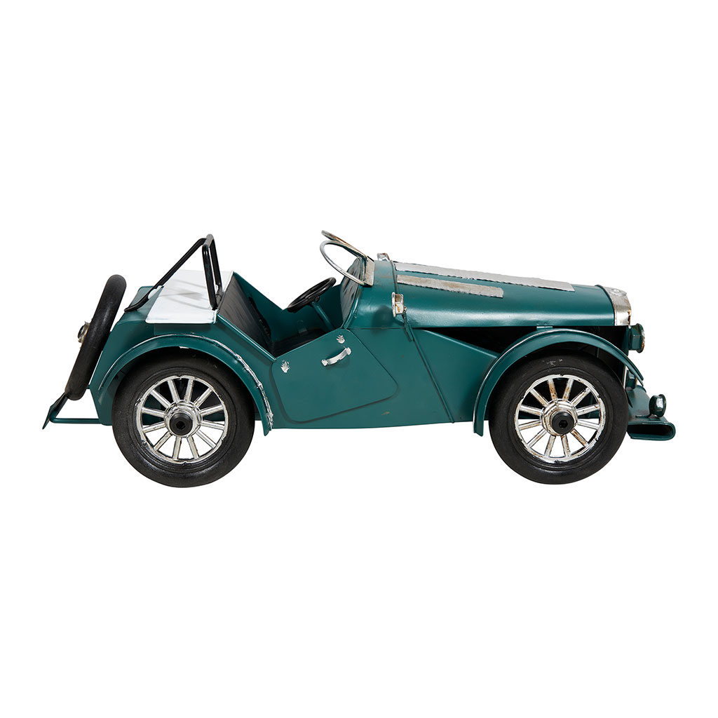 Voiture déco à poser métal verte 38x13x16.5cm