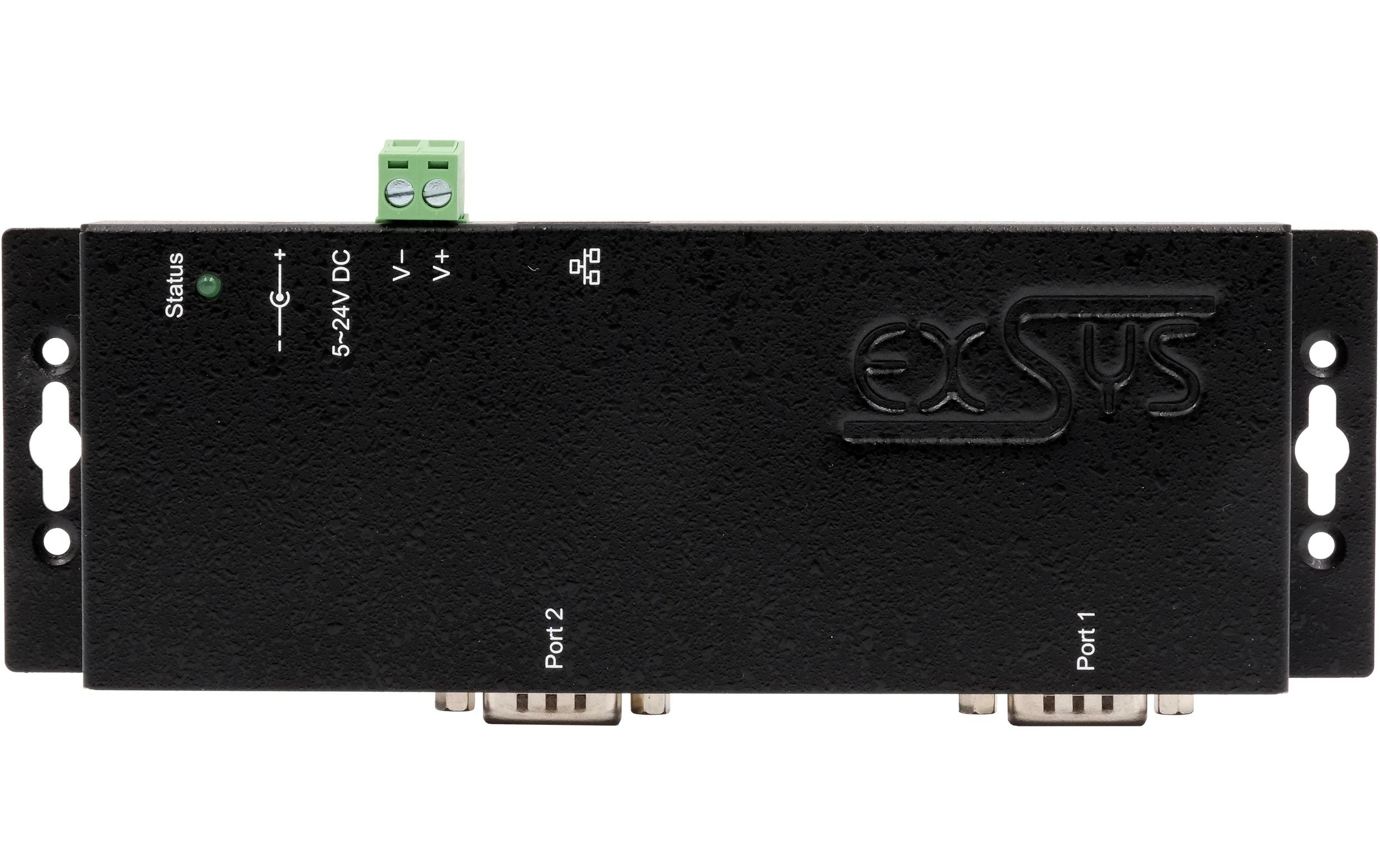Serieller Geräteserver EX-6112-2PoE 2-Port-RS-232<br>Ethernet PoE zu 2x RS-232 port, inkl. 12V/3A Netzteil