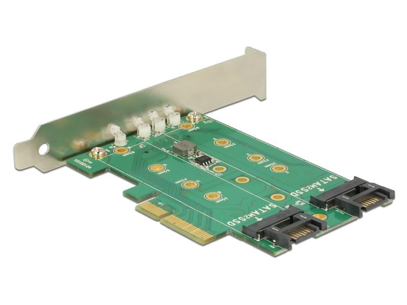 Delock Host Bus Adapter Controller PCIe - M.2, 2xSATA 1xNVM PCI Express-Karte