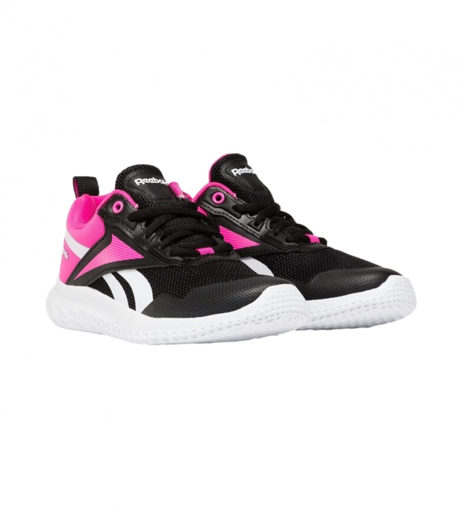 Tênis Reebok Rush Runner 5, rosa e preto.