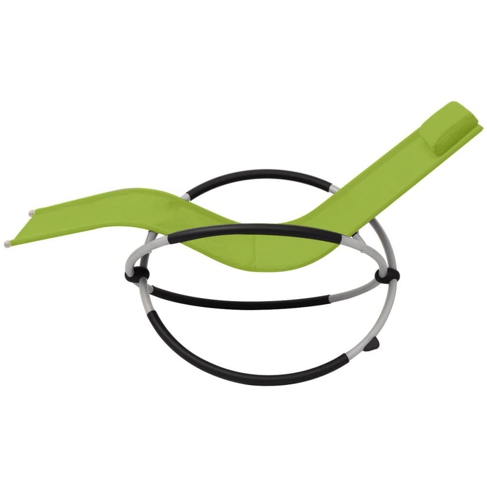 Transat chaise longue bain de soleil lit de jardin terrasse meuble d'extérieur géométrique d'extérieur acier vert