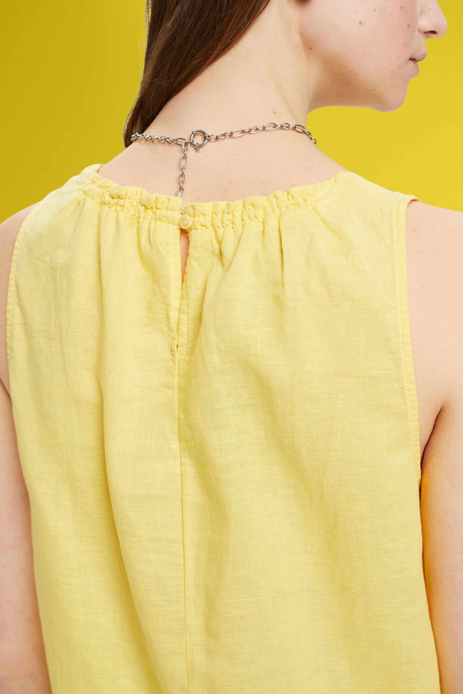 Blouse sans manches en lin mélangé