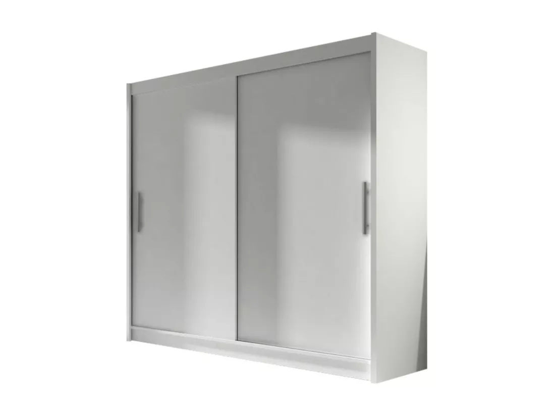 Armoire Closico 100, Blanc, 215x180x58cm, Portes d'armoire: Glissement