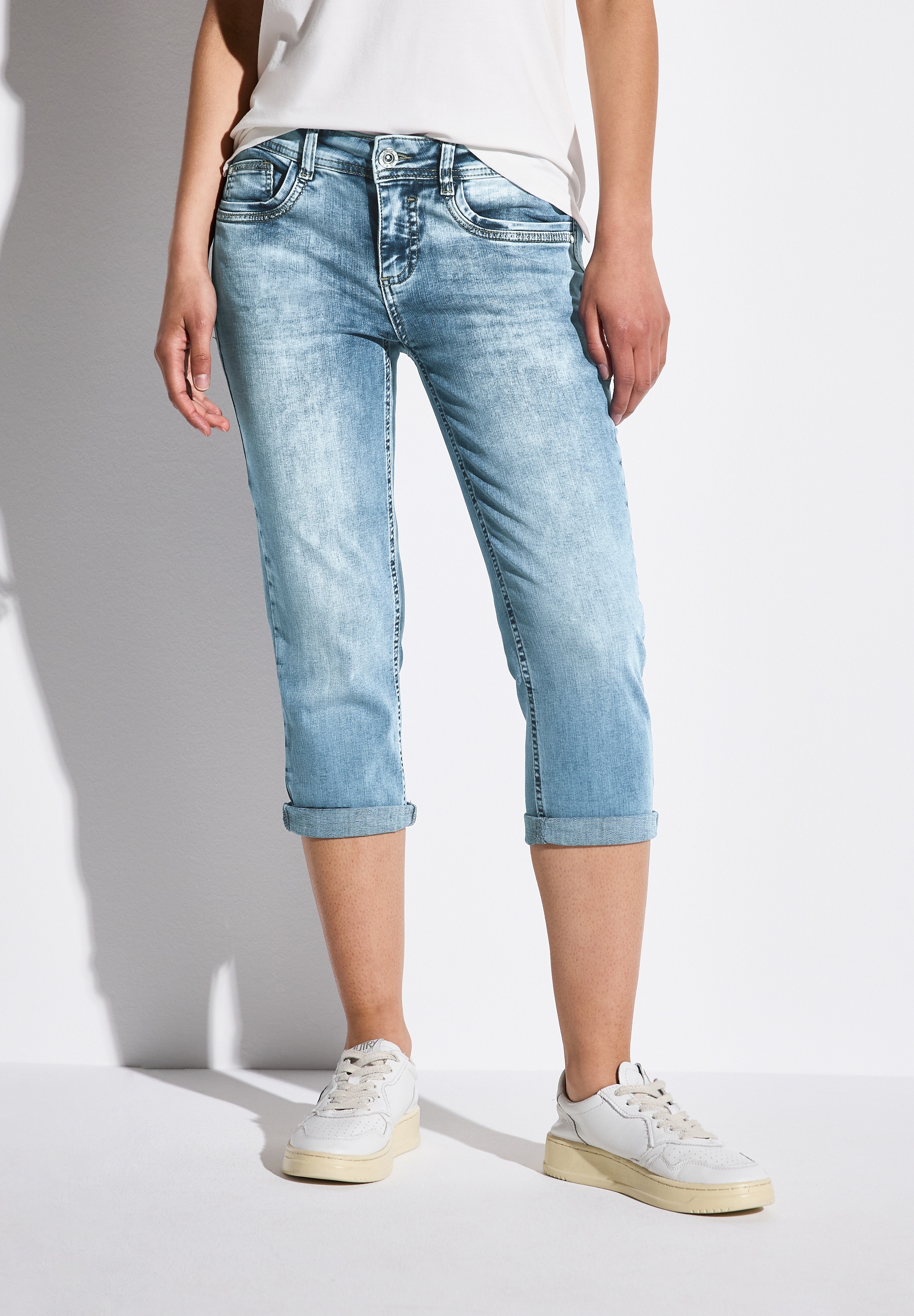STREET ONE 3/4-Jeans »Style Crissi«, mit Glitzer-Detail