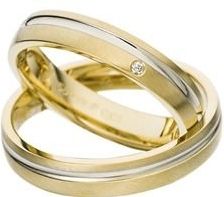 Trouwringen geel en witgoud 4mm
