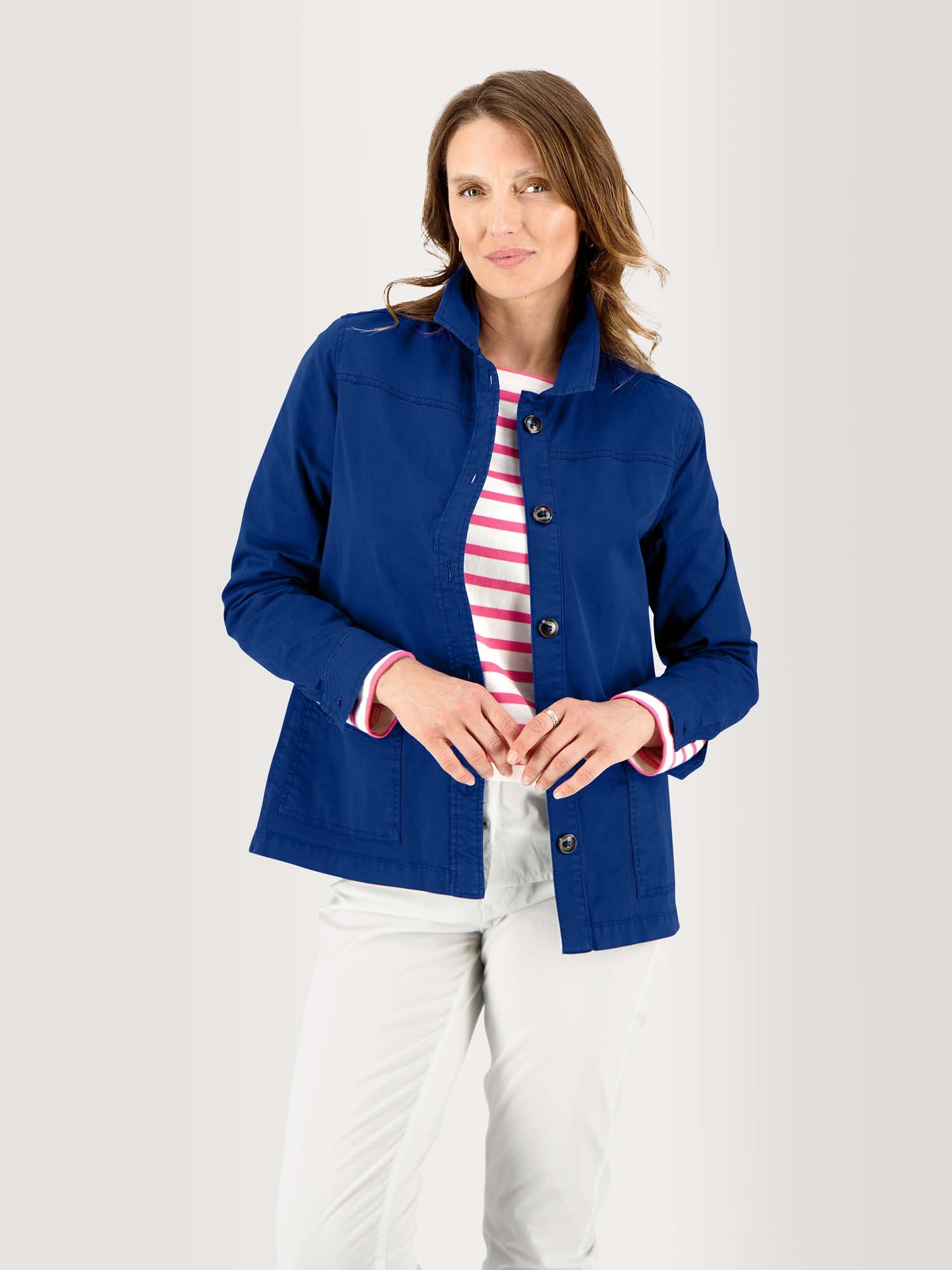 Veste Femme Légère Coton Stretch Bleu