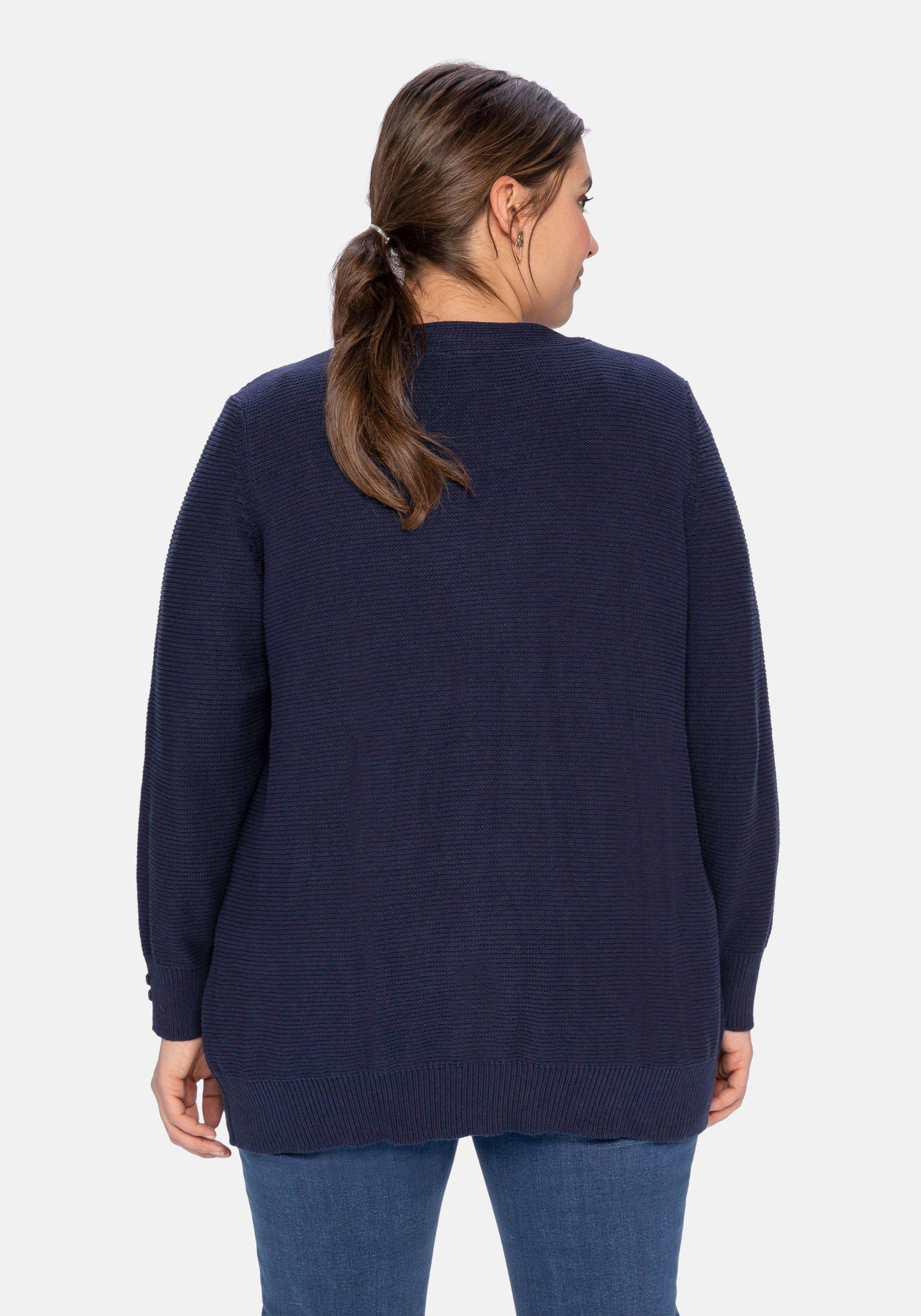 Strickjacke im Linksstrick, offene Form