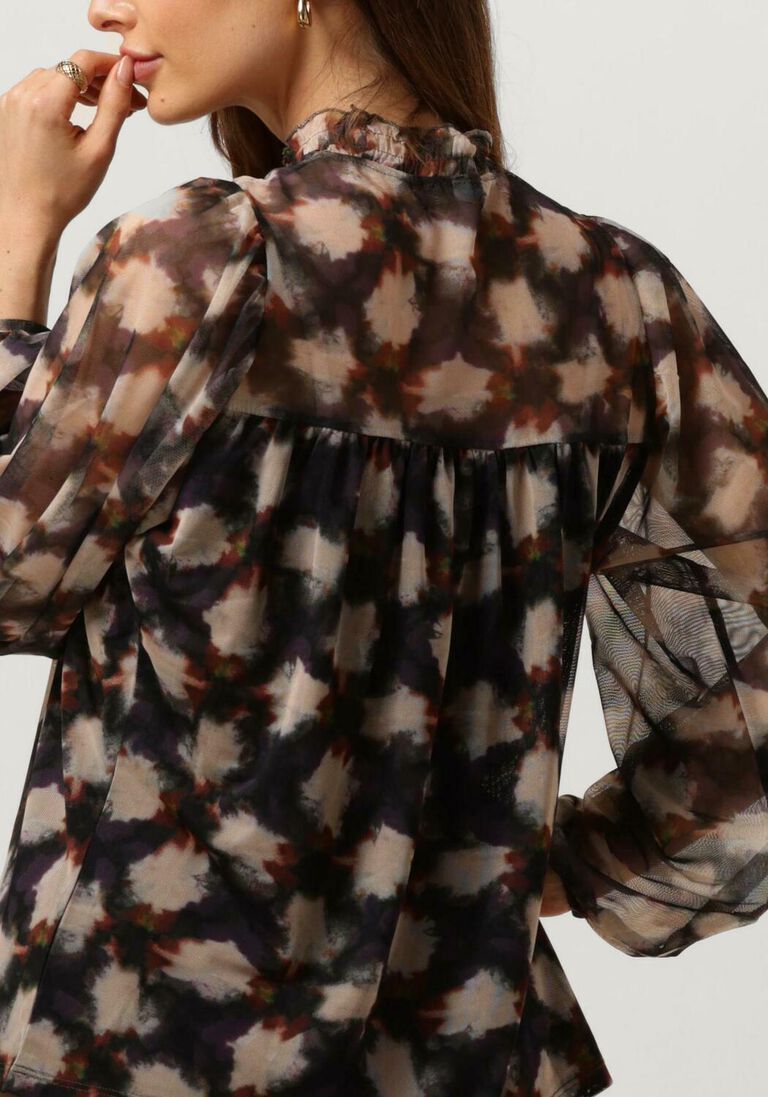 SUMMUM multi summum blouse jersey smocked top blurred star print