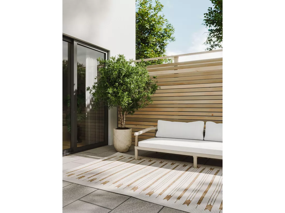 Tapis d'extérieur & intérieur Kaleo Crème/Beige 140x200 cm