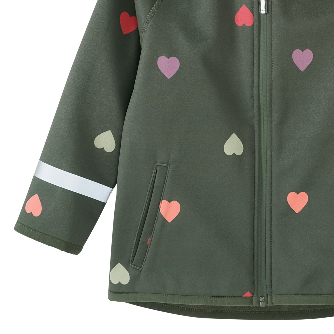 Topolino Mädchen Softshelljacke mit Herz-Allover dunkelgrün