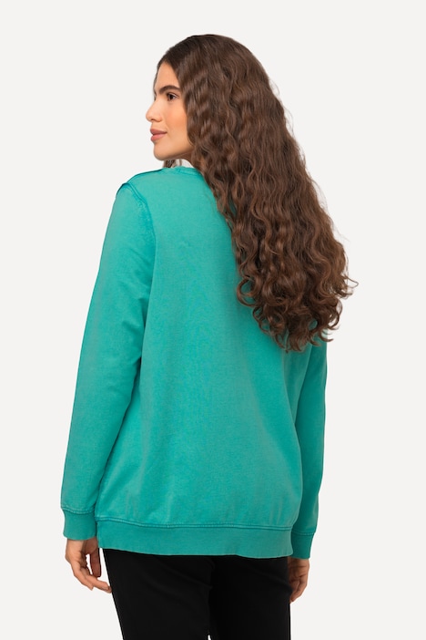 Sweatshirt, Statement-Stickerei, Rundhals, Langarm