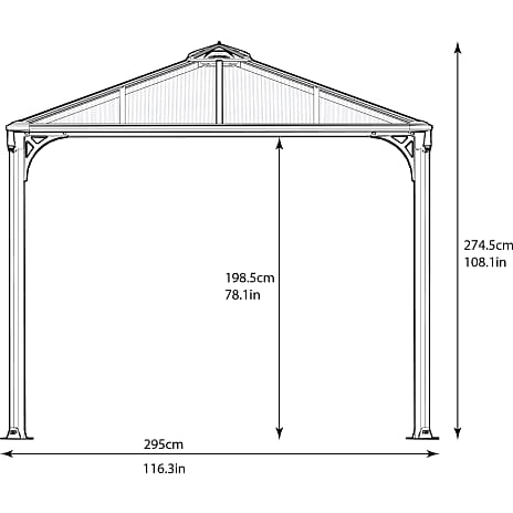 Palram – Canopia Martinique havepavillon 4300 - antracitgrå