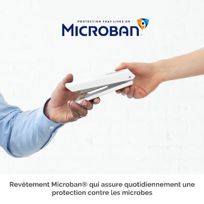 Fellowes - Agrafeuse LX820 blanche avec Microban® - capacité de 20 feuilles - pleine bande