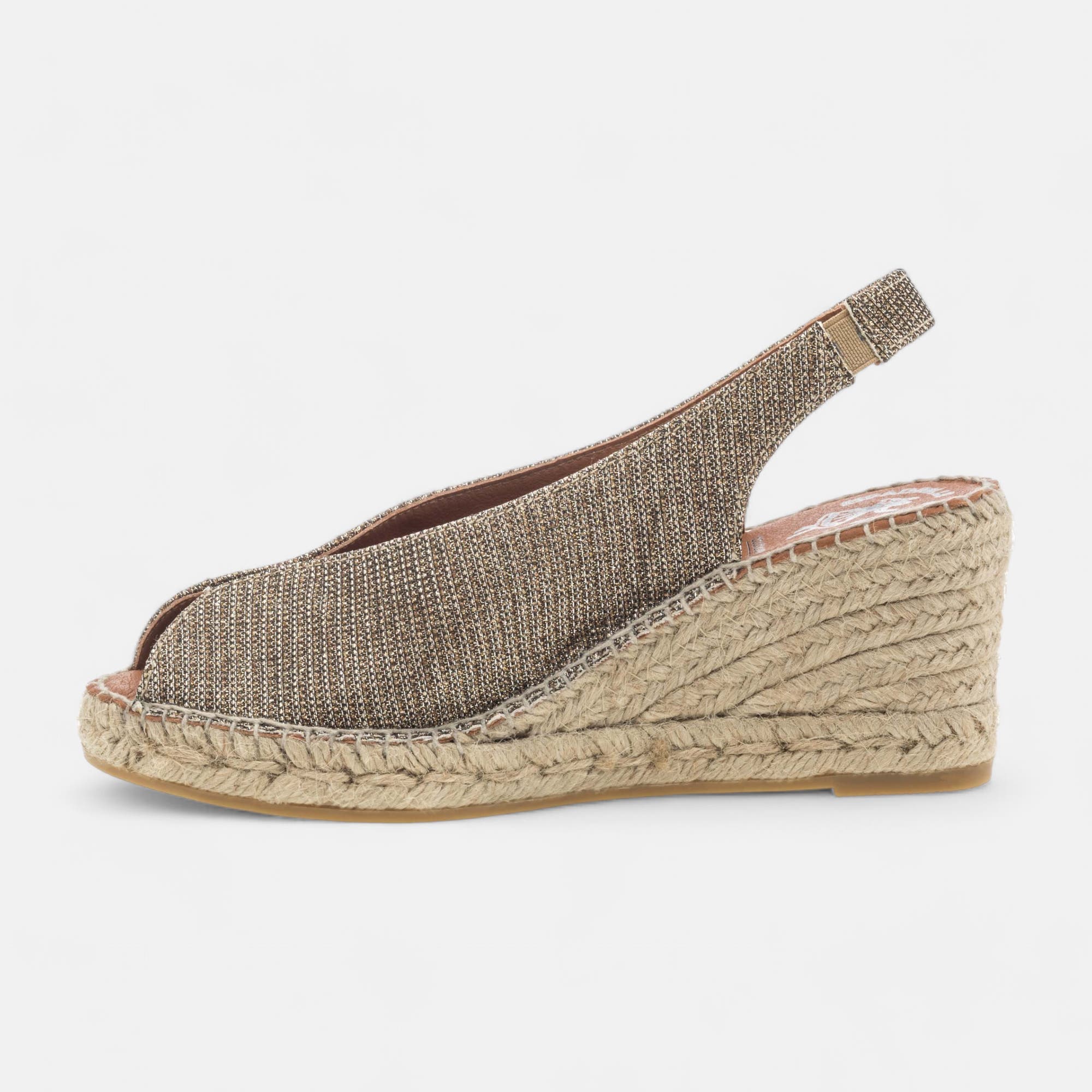Espadrilles à talon compensé Femme bronze