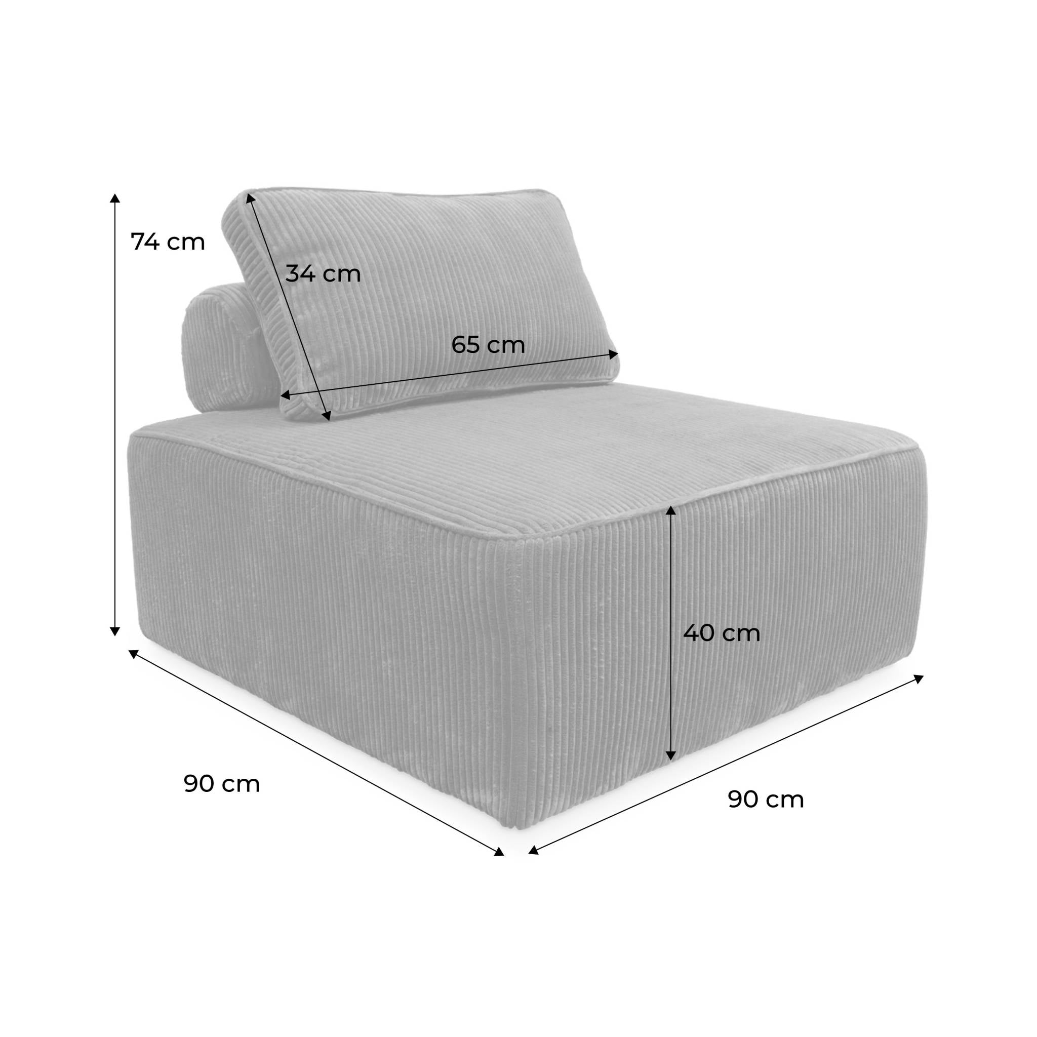 sweeek - Fauteuils corduroy 1 zitplaats (set van 2)