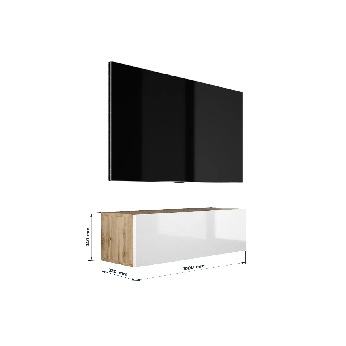 3xeliving Meuble TV suspendu