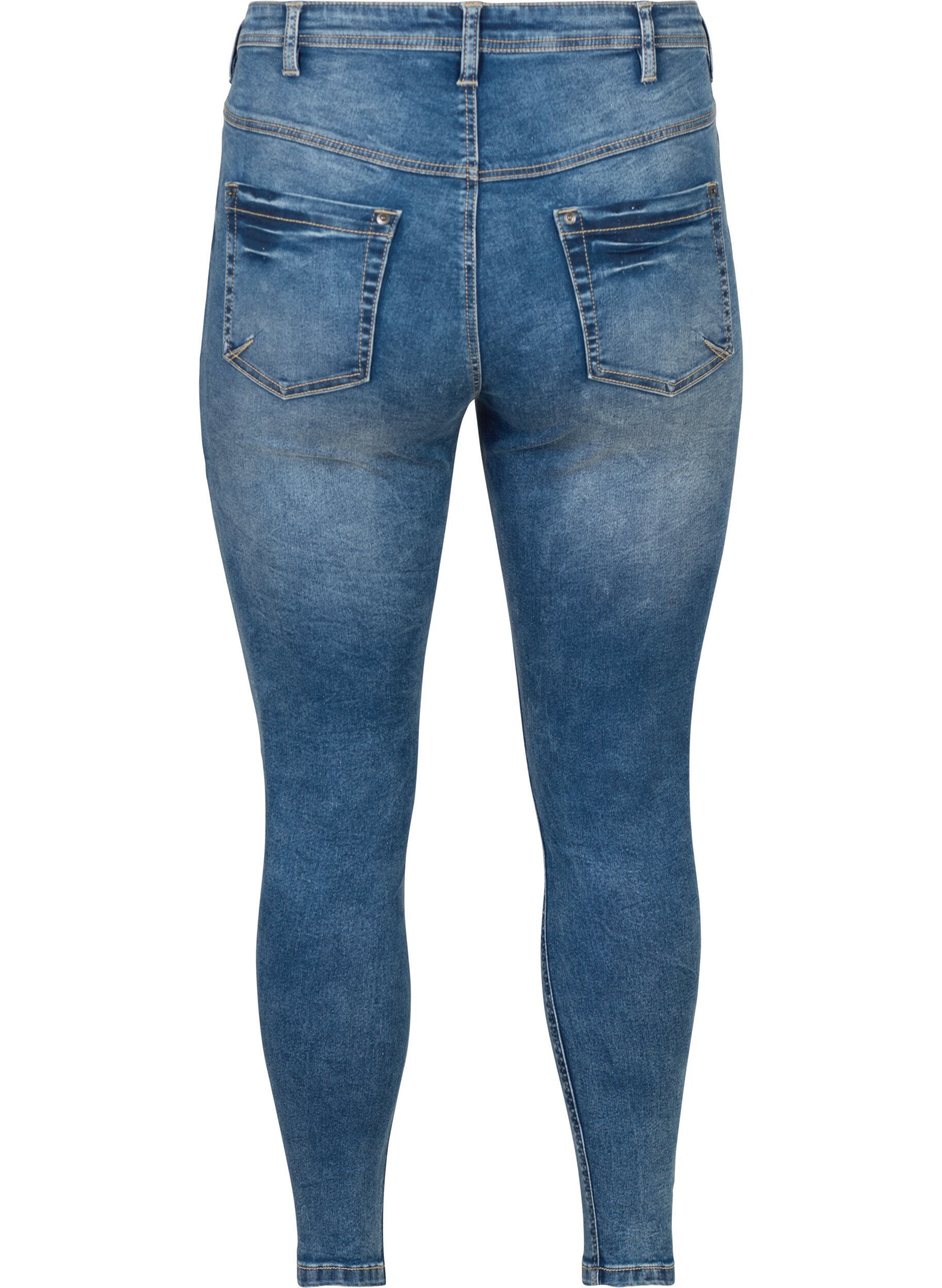 Cropped Amy jeans med lynlås