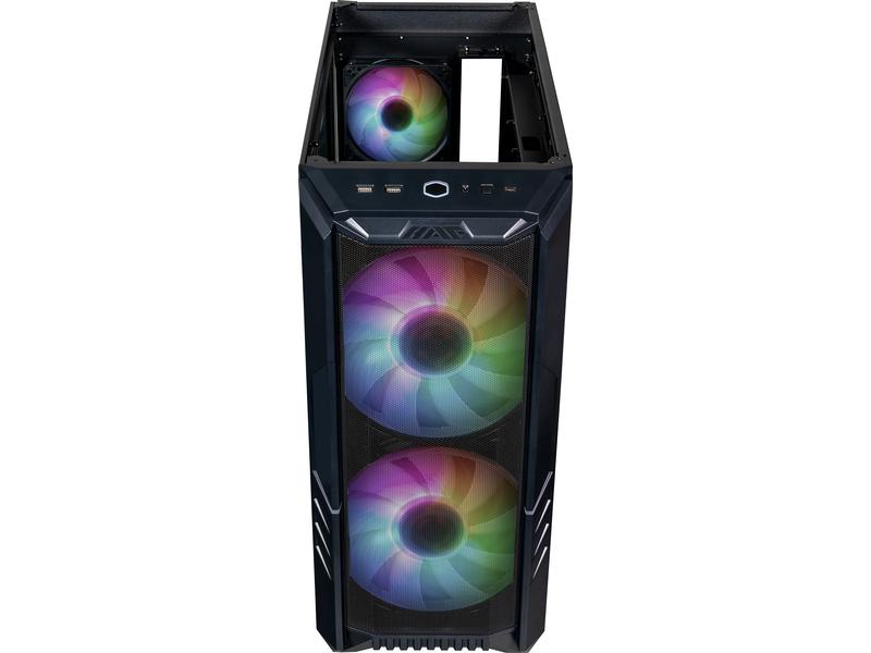 Cooler Master PC-Gehäuse HAF 500 Schwarz Eleganter, kompakter Mid-Tower mit Sichtfenster