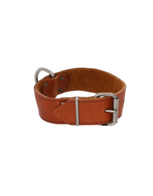 Adori Halsband Vetleder Met Print Cognac - Hondenhalsband