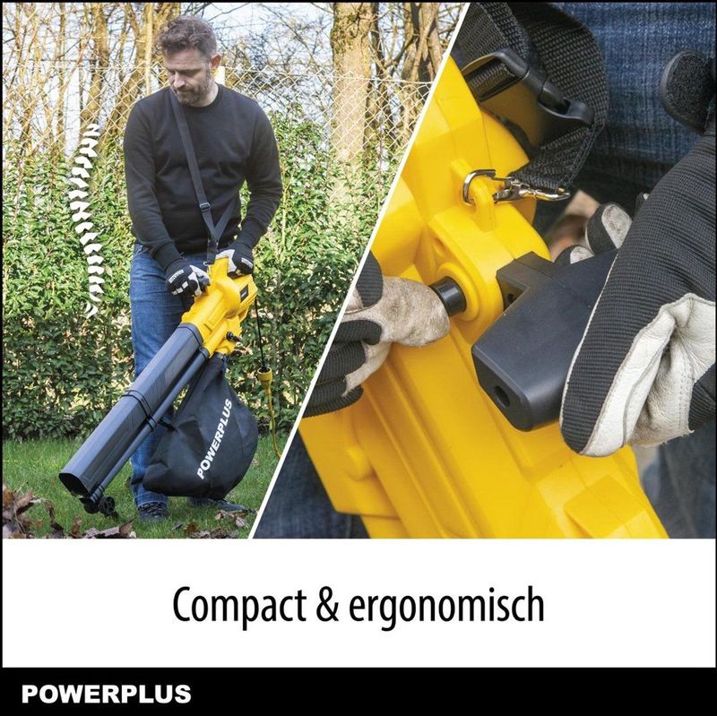 Powerplus - POWEG4030 - Elektrische Bladblazer - 3300 W - Maximale Luchtsnelheid 250 km/h - Tuingereedschap