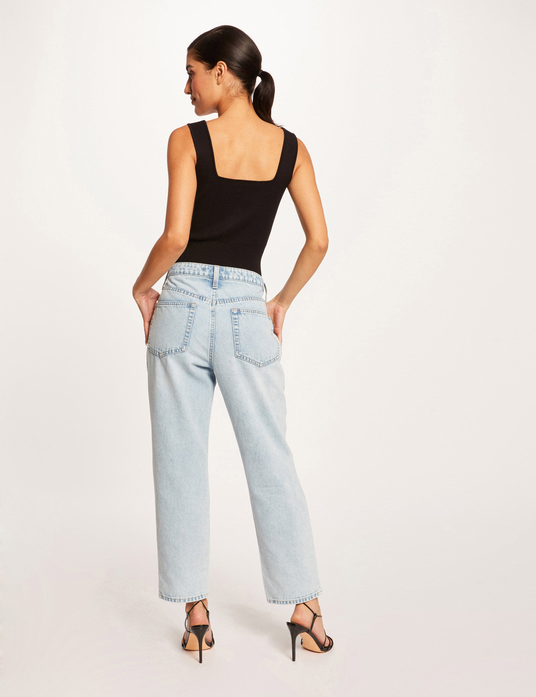 Débardeur pull bretelles larges noir femme - noir