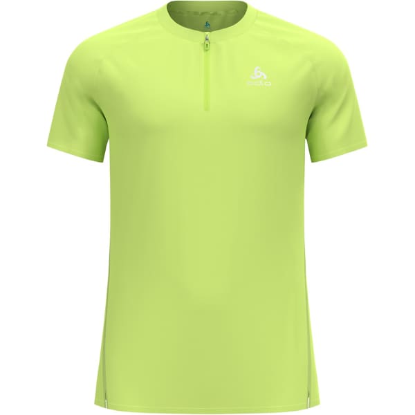 T-shirt running ODLO X-ALP TRAIL CREW NECK S/S 1/2 ZIP SHARP GREEN