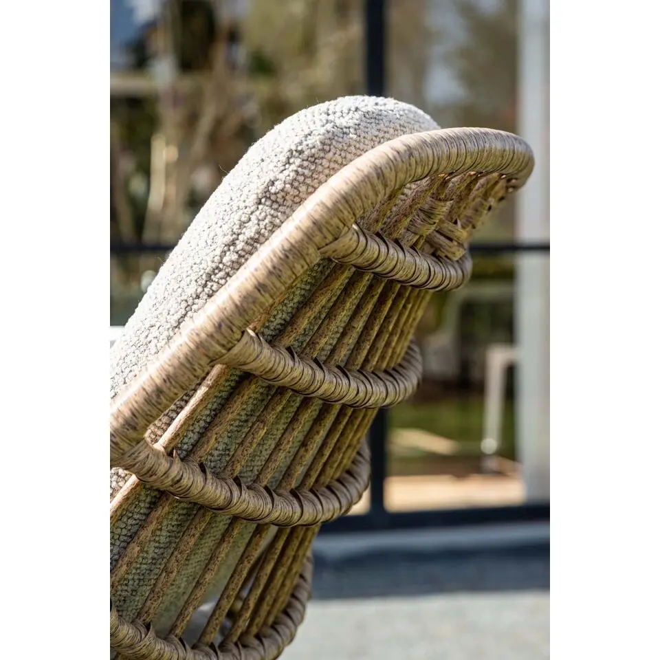 Castello lounge fauteuil - light teak look - natural rotan-merino sand